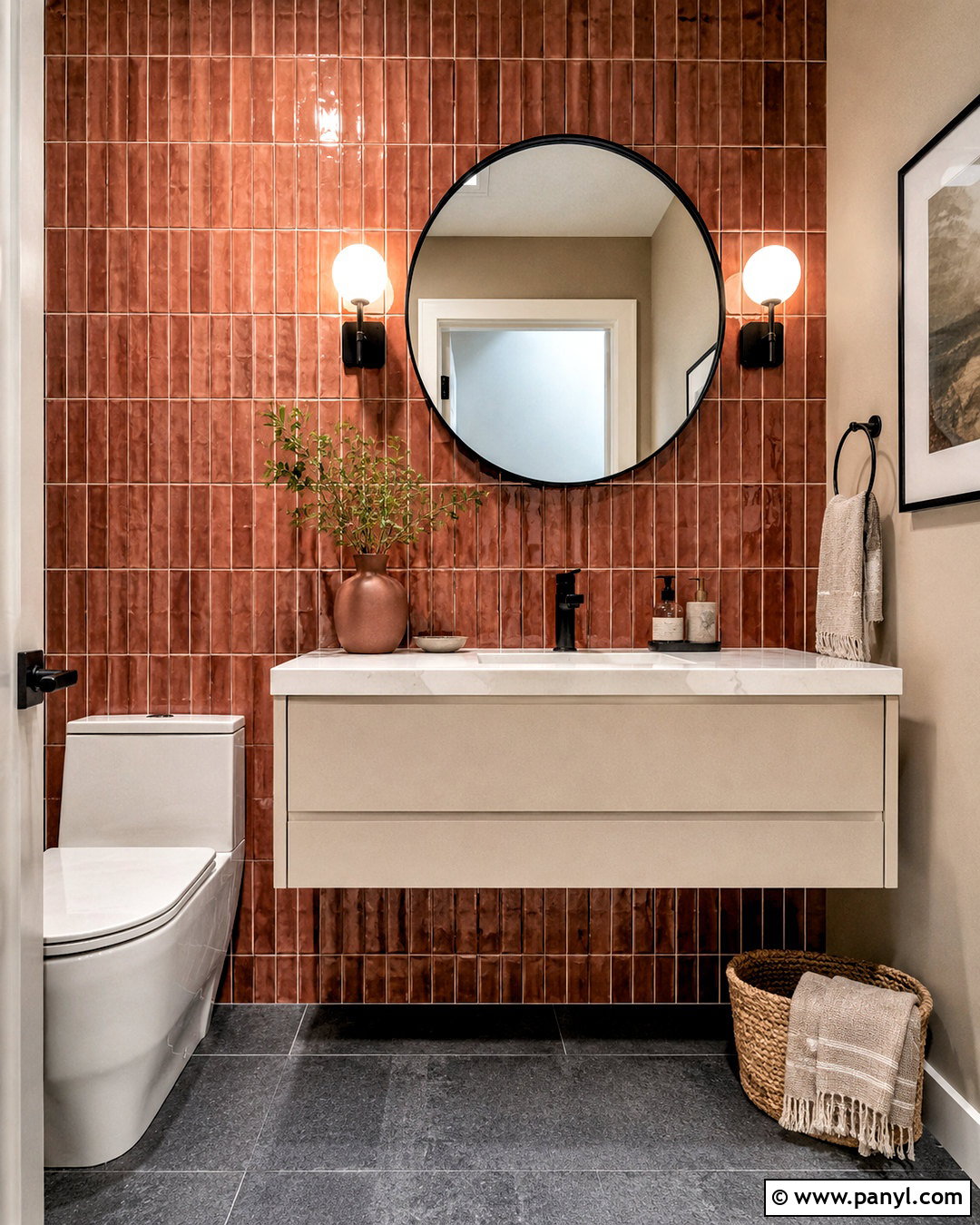 Powder Room With Statement Tile - 20 powder room bathroom ideas