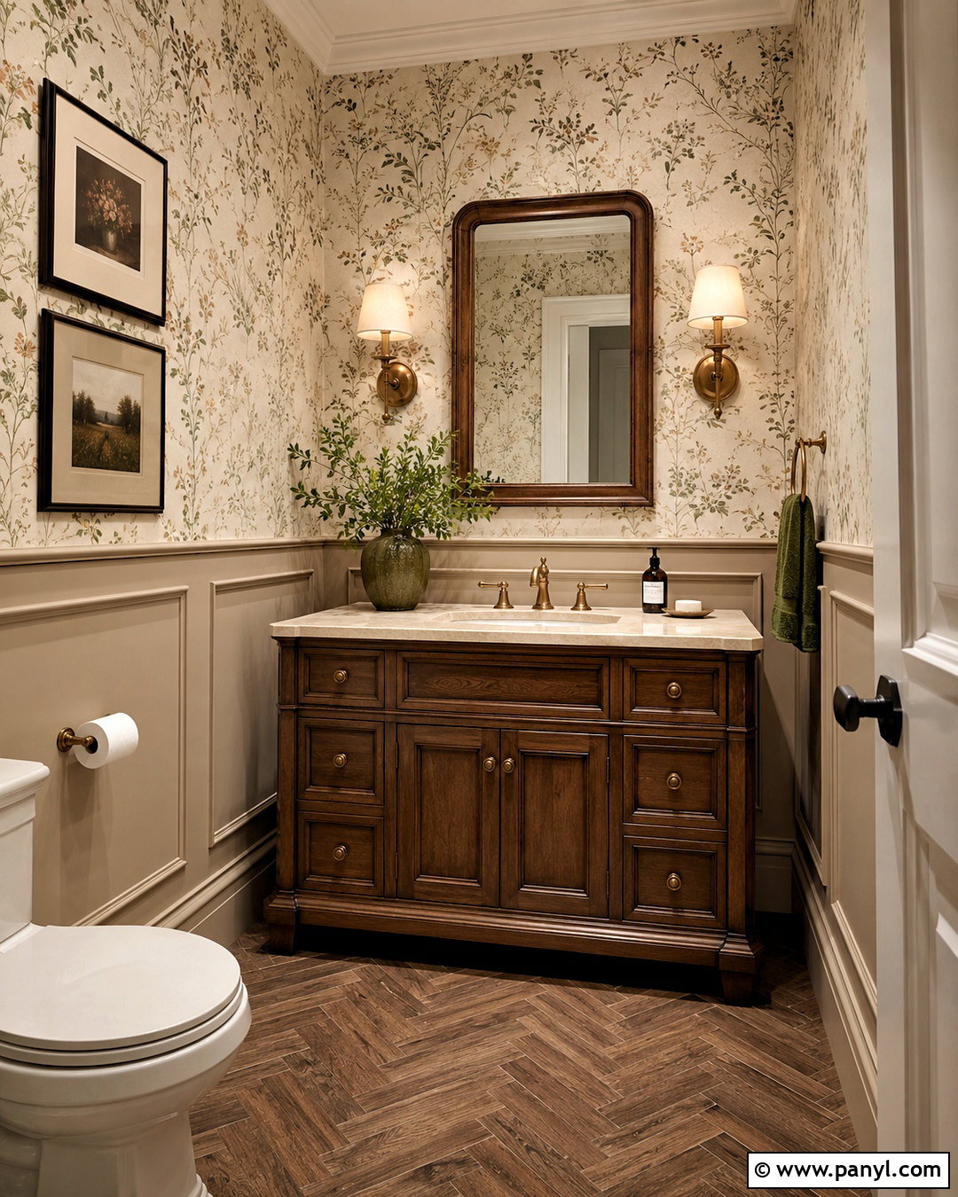 Powder Room With Wainscoting - 20 powder room bathroom ideas