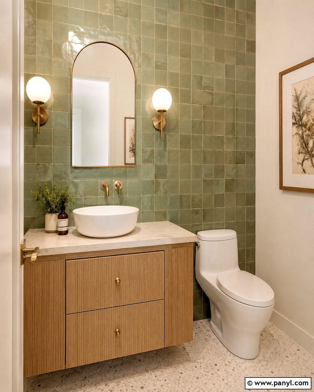 Powder Room With Zellige Tile - 20 powder room inspiration ideas