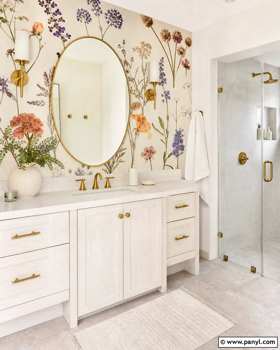 Pressed Flower Floral Wall Mural Bathroom - 20 floral wall mural ideas