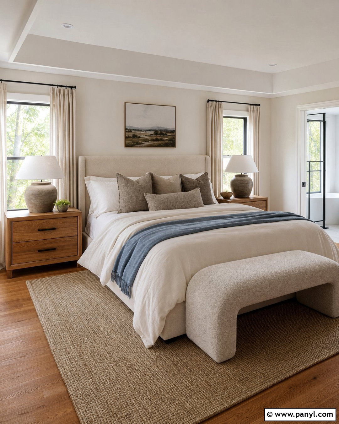 Primary Bedroom With Alabaster Walls And White Trim - 35 Alabaster Walls With White Trim Ideas