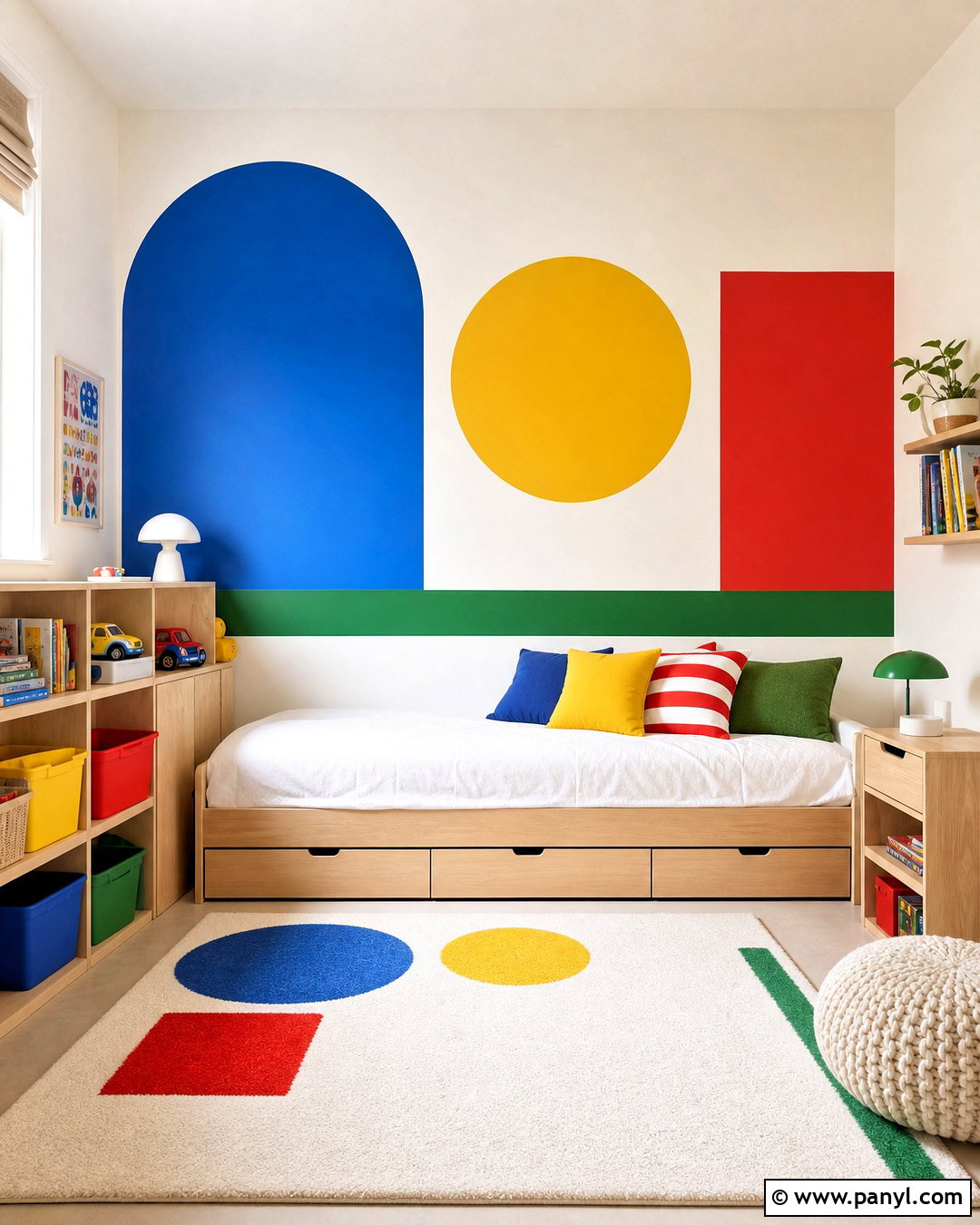 Primary Color Geometric Kids Bedroom - 20 geometric wall paint bedroom ideas