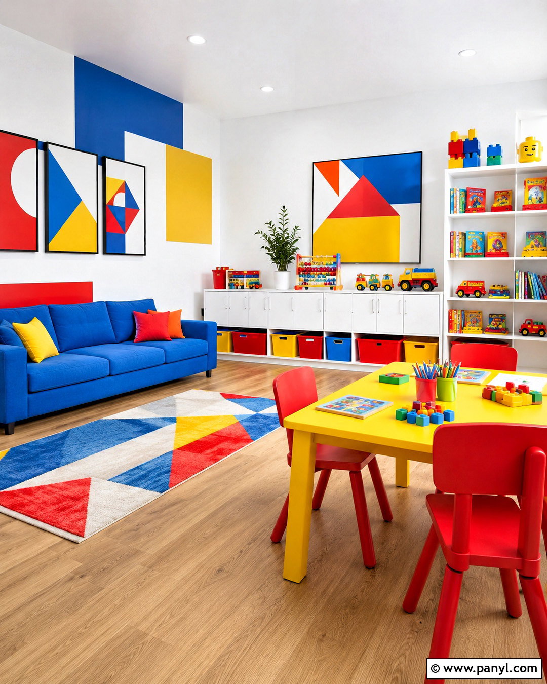 Primary Color Playroom - 20 colorful playroom ideas