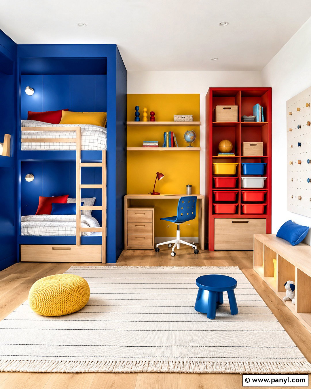 Primary Colour Blocking Kids Room - 20 colour blocking interior ideas