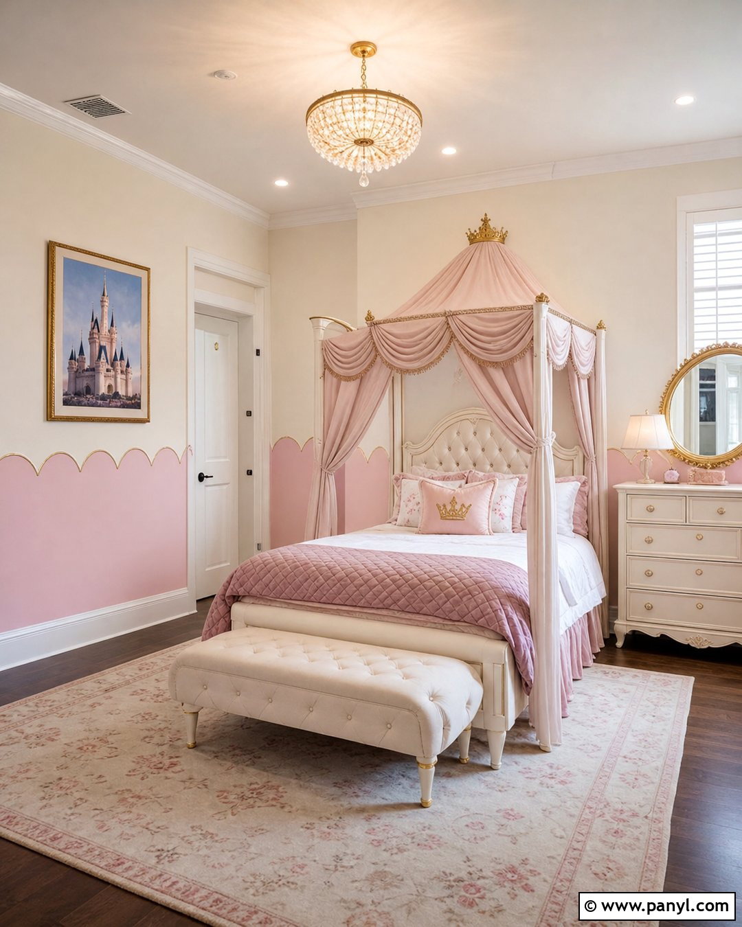 Princess Scalloped Wall - 25 Scalloped Painted Wall Girls Room Ideas