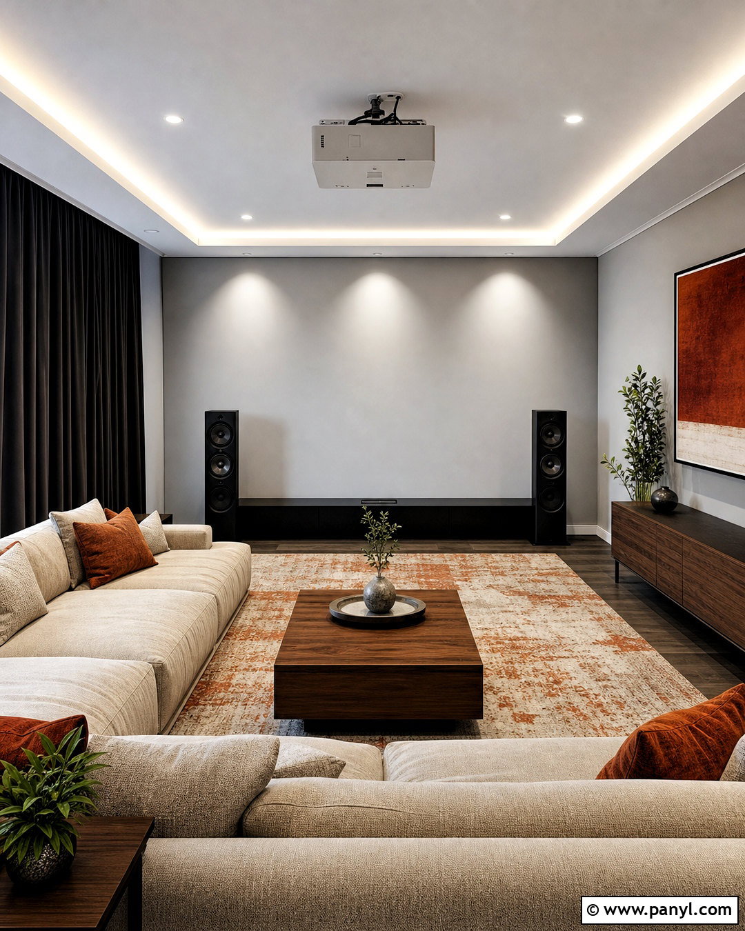 Projector Wall Living Room - 20 tv projector living room ideas
