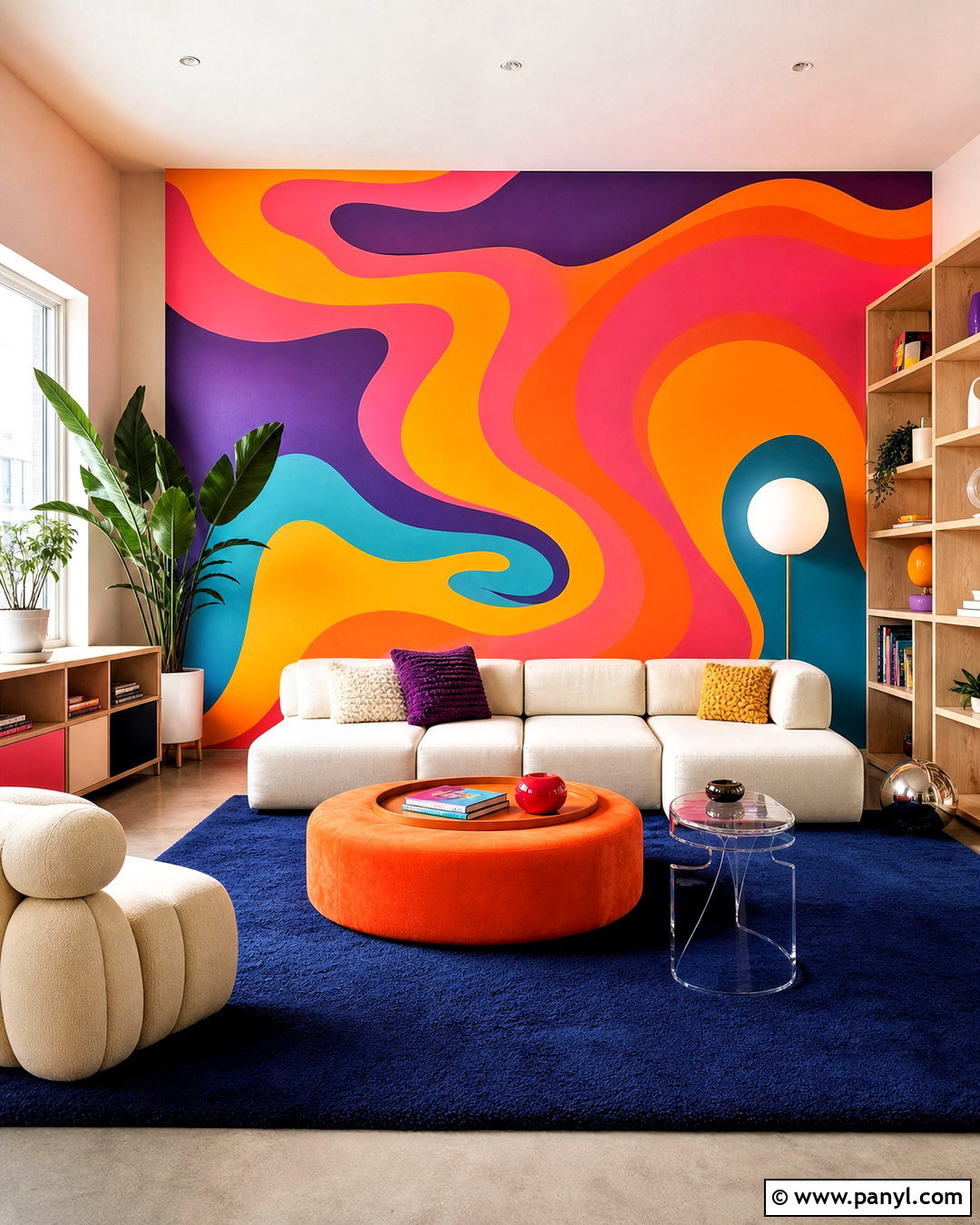 Psychedelic Swirl Wall Mural - 20 70s wall mural ideas