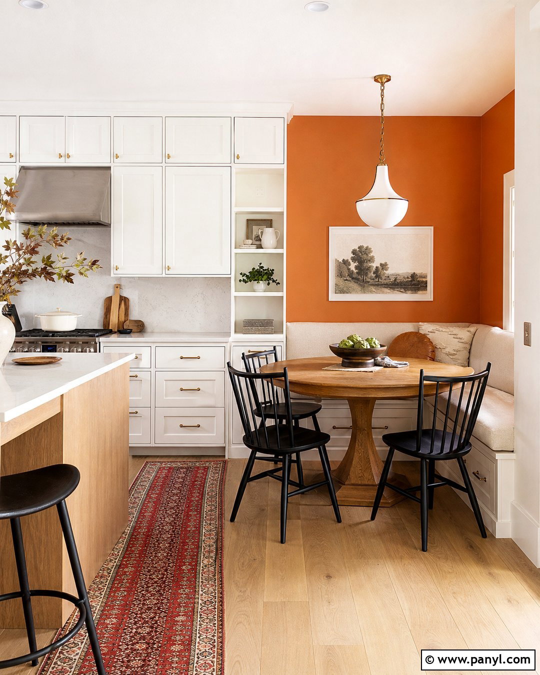 Pumpkin Orange Kitchen Accent Wall - 30 orange accent walls