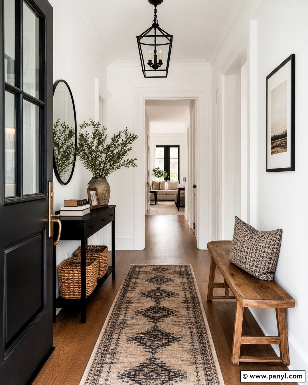 Pure White Entryway With Black Accents - 30 Pure White Sherwin Williams Walls
