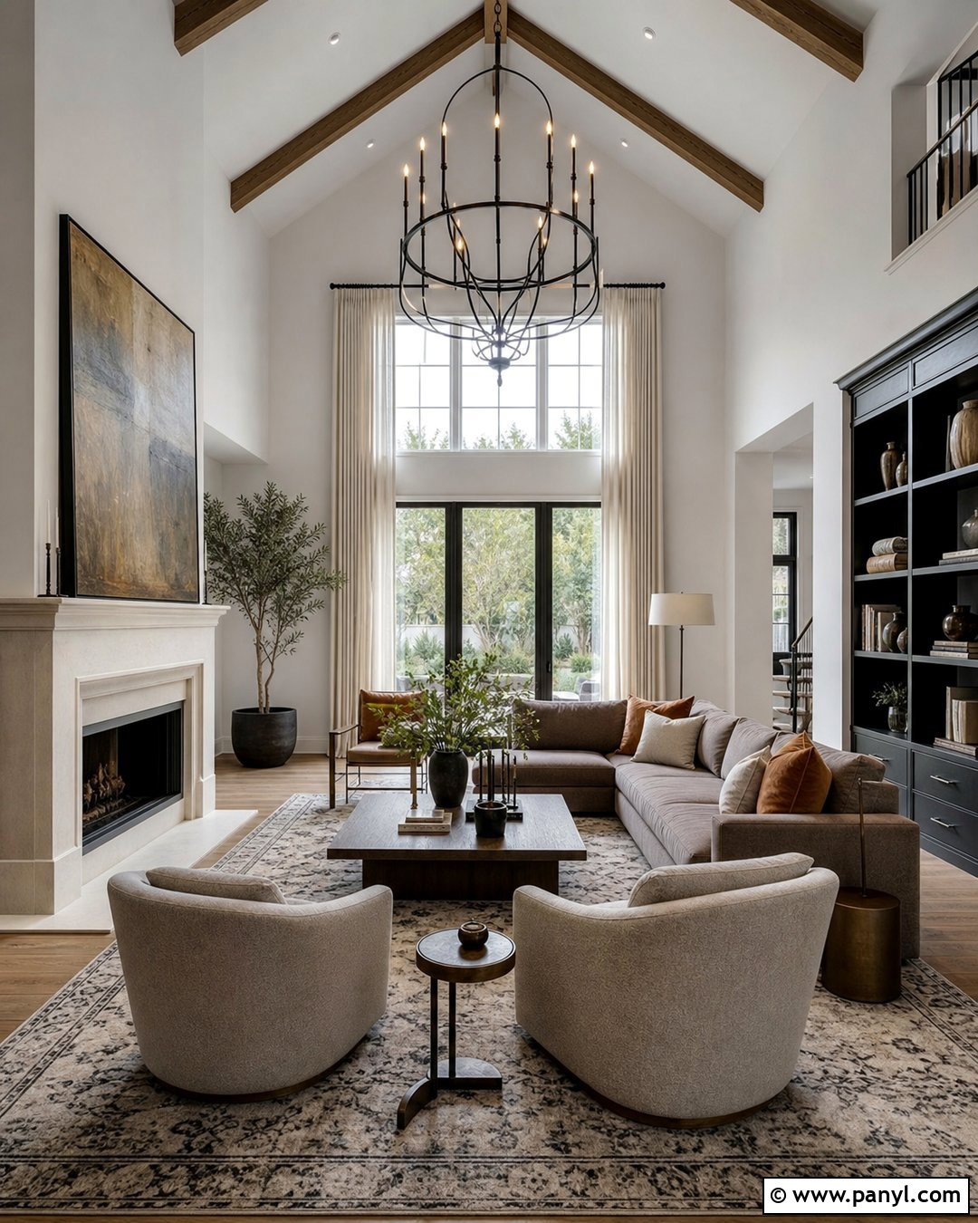 Pure White Great Room With High Ceilings - 30 Pure White Sherwin Williams Walls