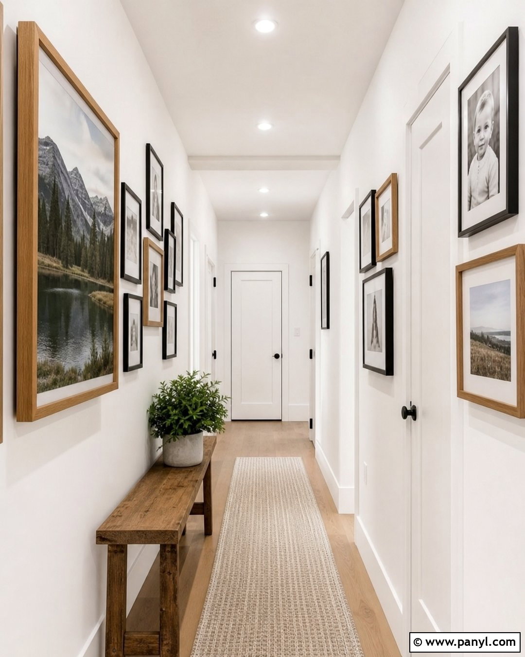 Pure White Hallway Gallery Wall - 30 Pure White Sherwin Williams Walls