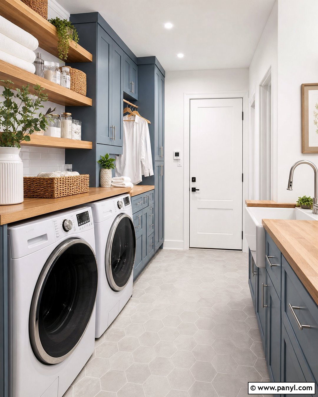 Pure White Laundry Room With Blue Cabinets - 30 Pure White Sherwin Williams Walls