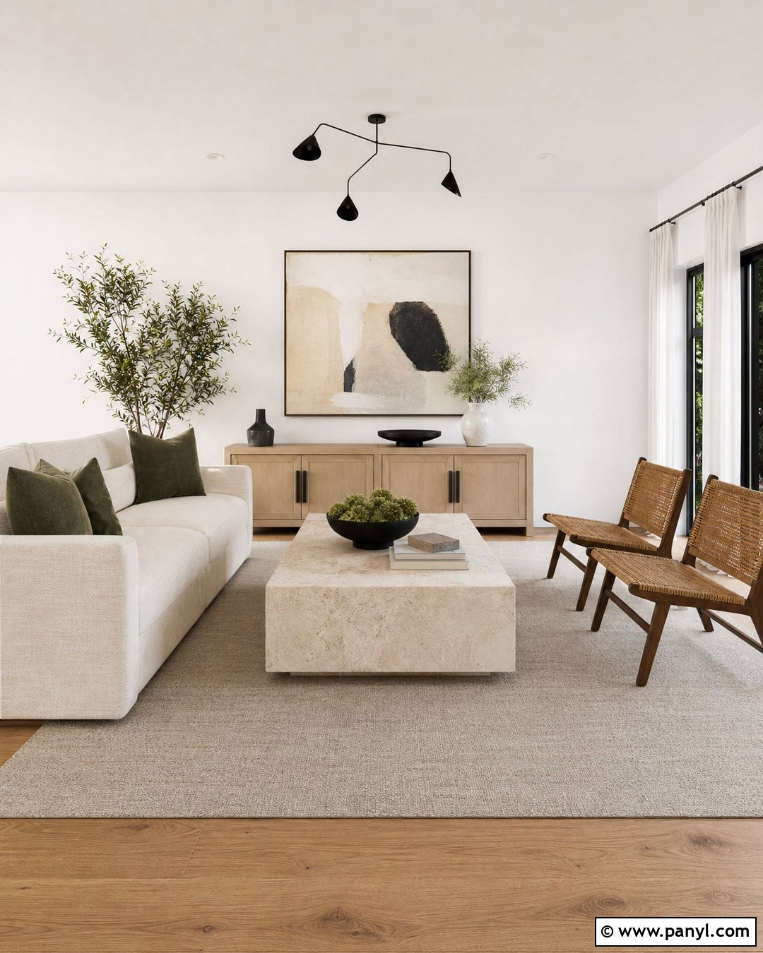 Pure White Living Room With White Oak - 30 Pure White Sherwin Williams Walls