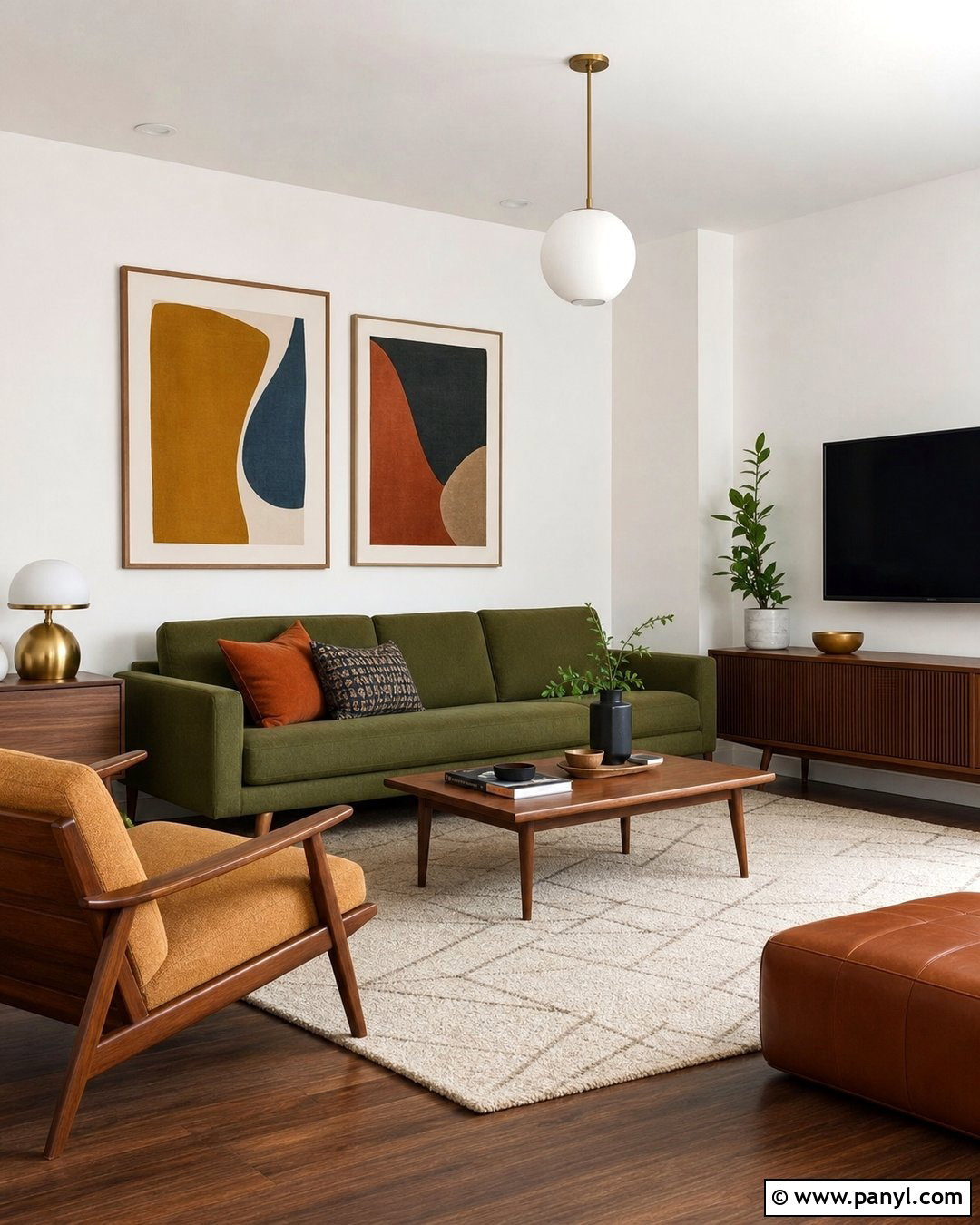 Pure White Midcentury Living Room - 30 Pure White Sherwin Williams Walls