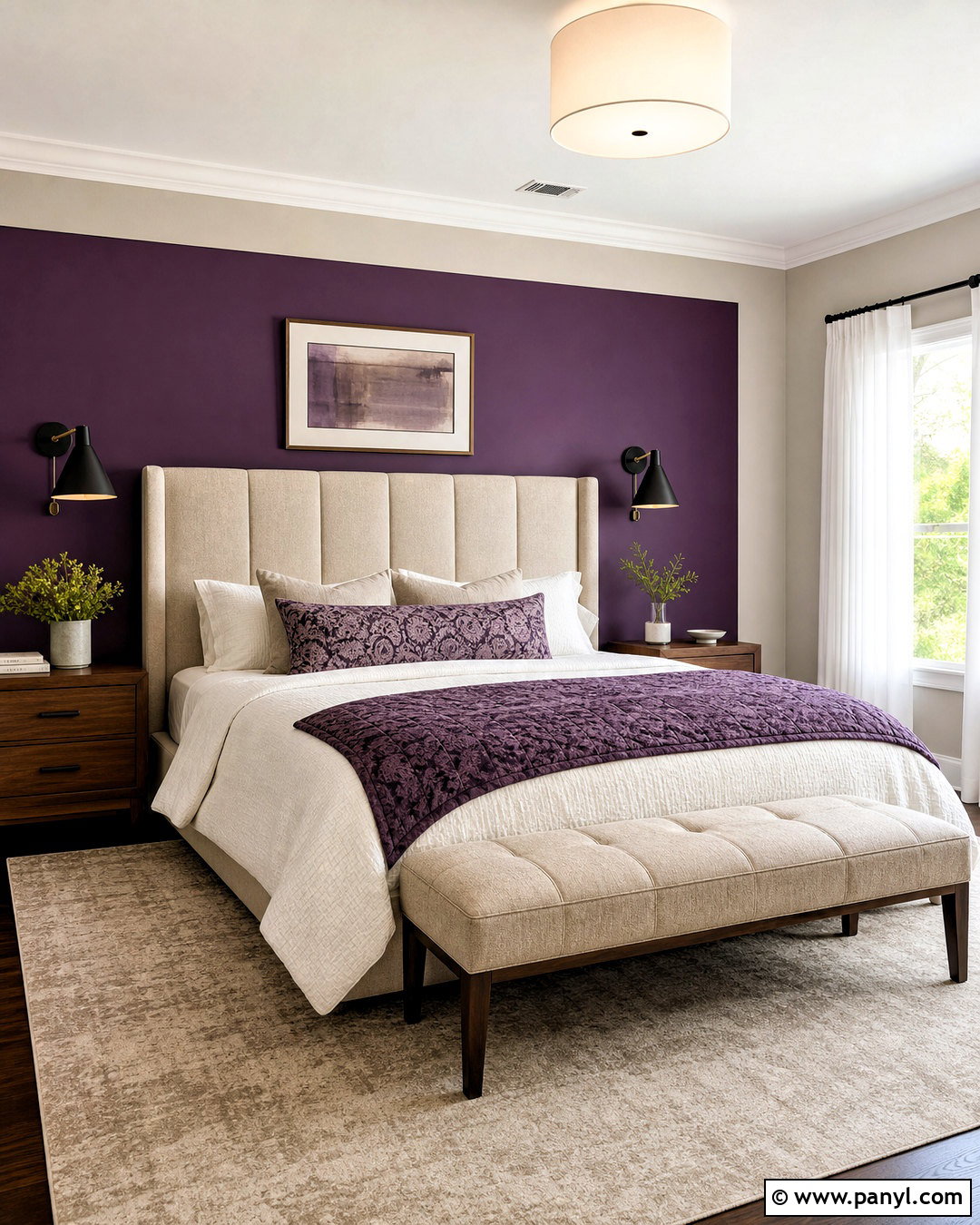 Purple Accent Wall Bedroom - 20 purple room inspo ideas