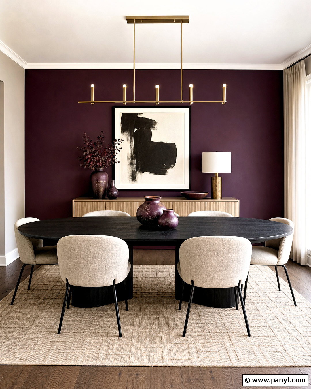Purple Accent Wall Dining Room - 20 purple dining room ideas
