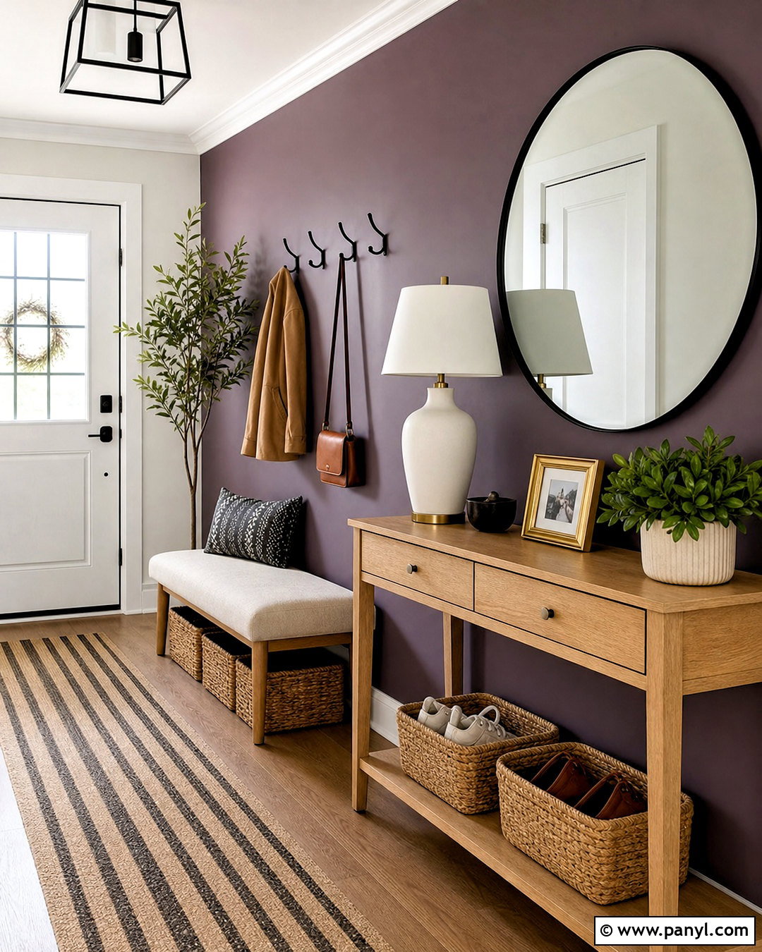 Purple Accent Wall Entryway - 20 purple accent wall ideas