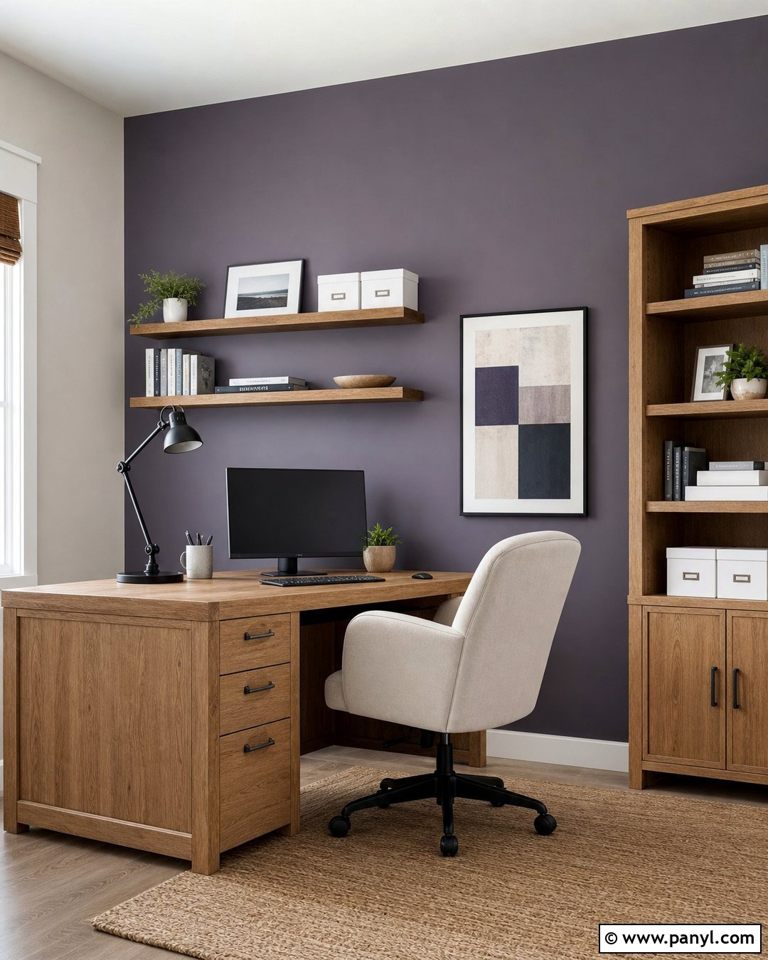 Purple Accent Wall Home Office - 20 How To Style A Purple Accent Wall Ideas