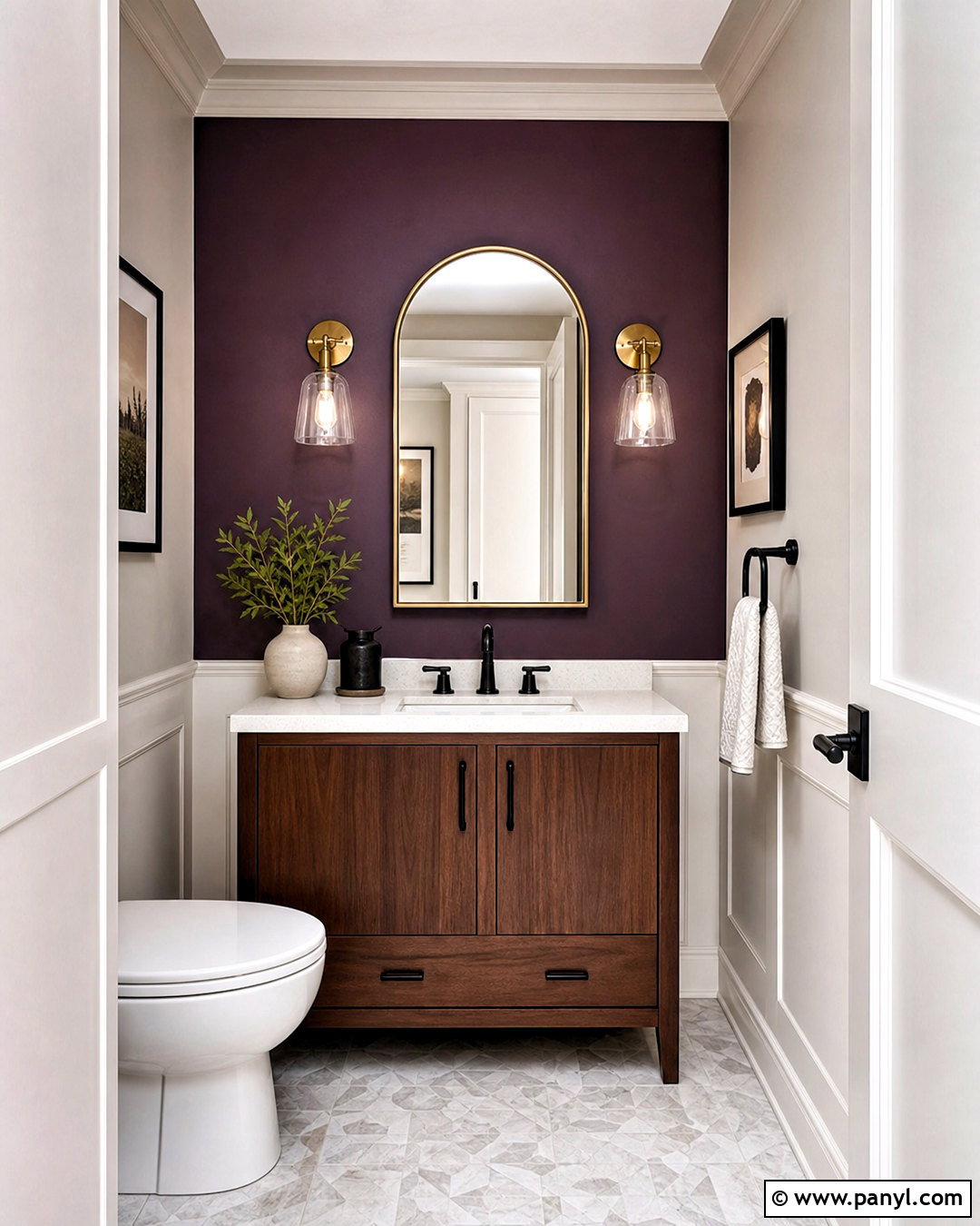 Purple Accent Wall Powder Room - 20 purple accent wall ideas