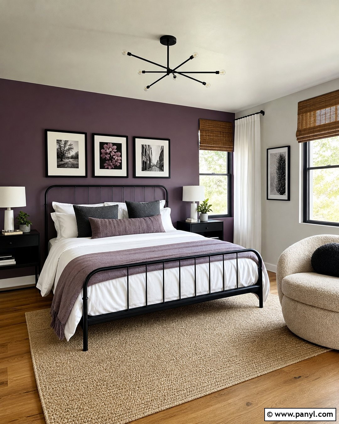 Purple Accent Wall With Black Accents - 20 How To Style A Purple Accent Wall Ideas