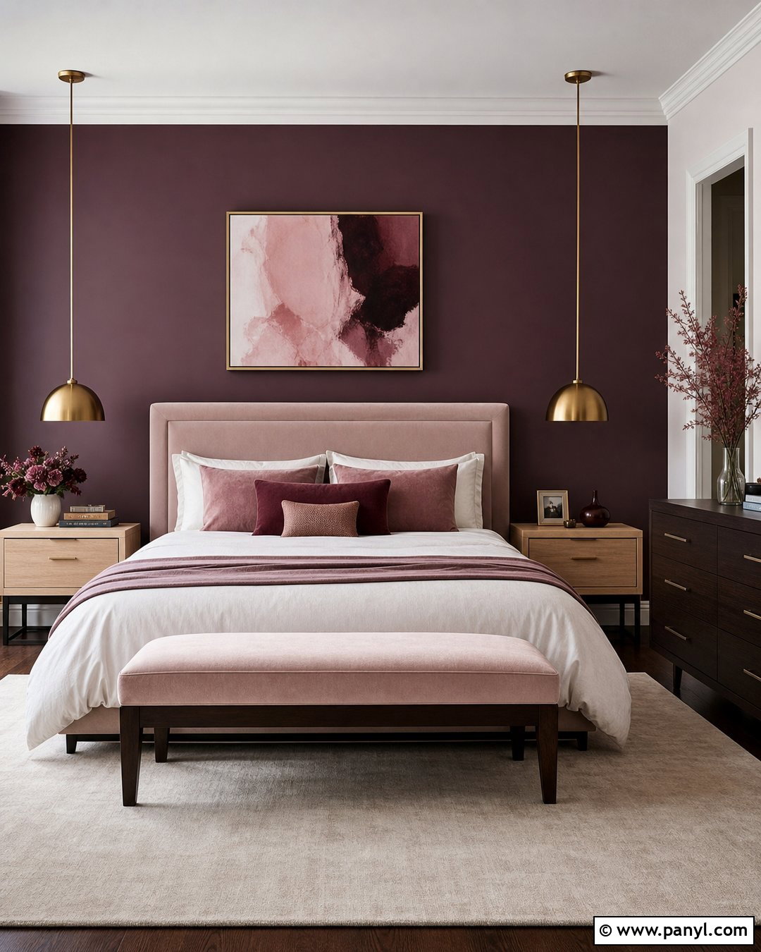 Purple Accent Wall With Pink Decor - 20 How To Style A Purple Accent Wall Ideas