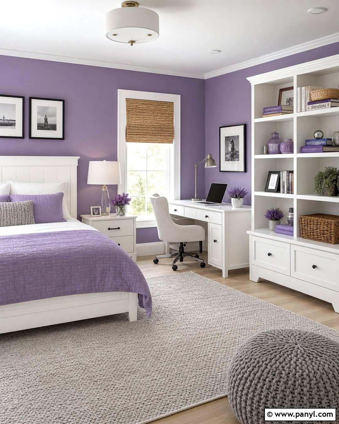 Purple Accent Wall With White Furniture - 20 How To Style A Purple Accent Wall Ideas