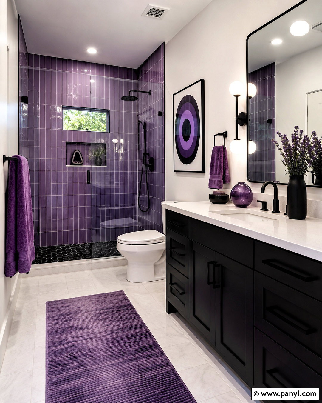 Purple And Black Bathroom - 20 purple bathroom aesthetic ideas