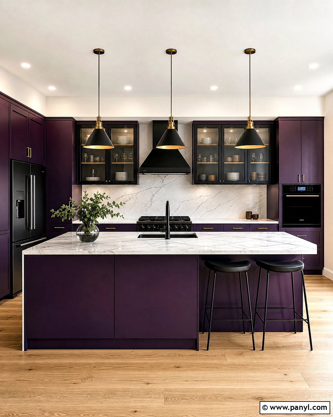 Purple And Black Kitchen - 20 purple kitchen ideas