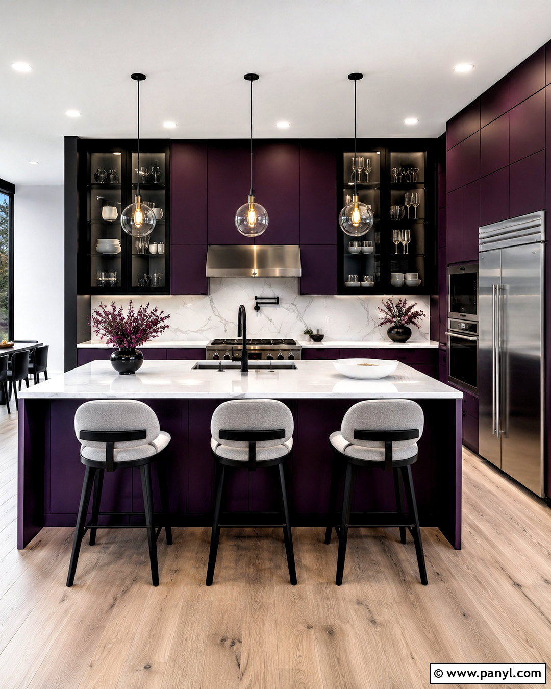Purple And Black Kitchen - 20 purple kitchen designs