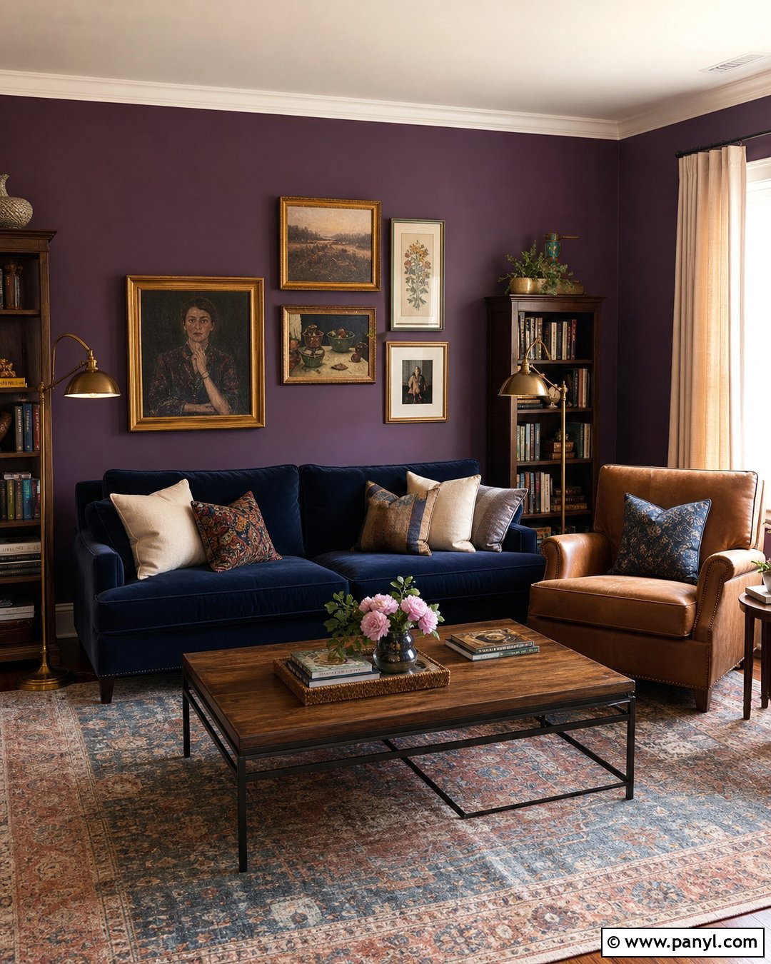 Purple And Blue Den Wall - 45 Purple Wall Ideas