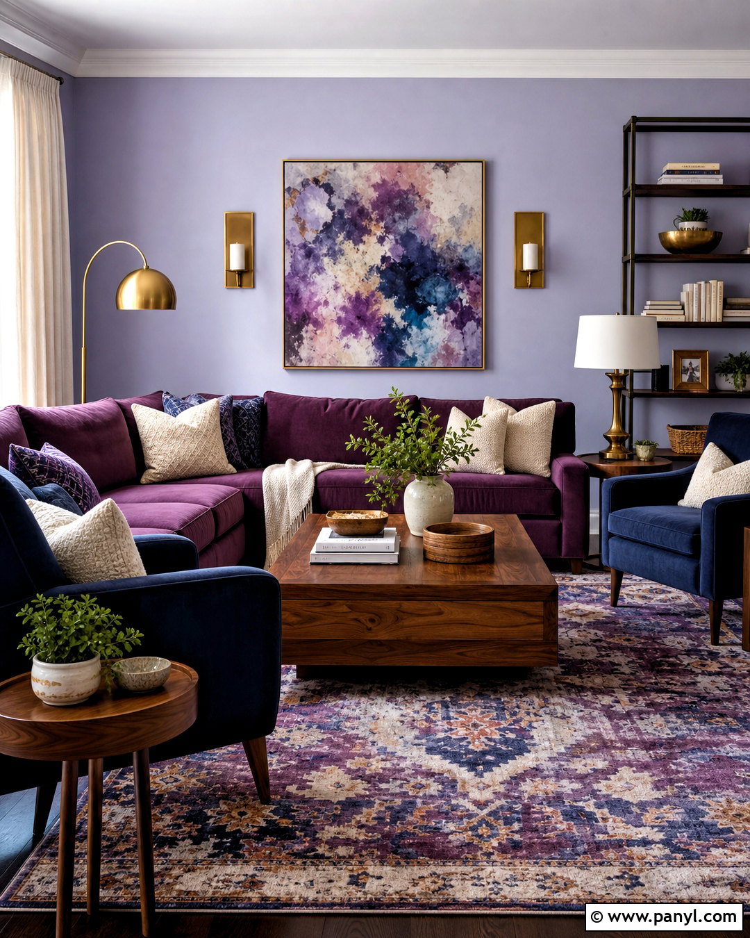 Purple And Blue Living Room - 20 purple interior design living room ideas