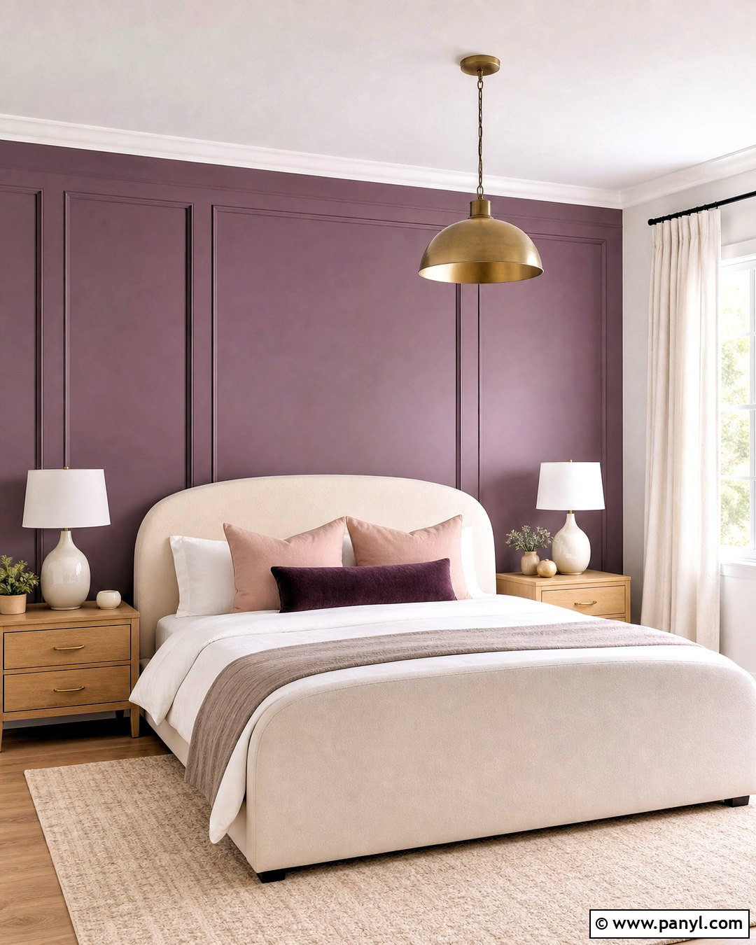 Purple And Blush Accent Wall Bedroom - 20 purple accent wall ideas