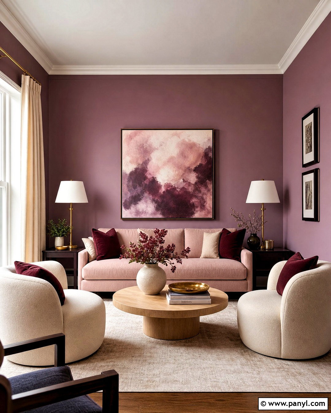 Purple And Blush Living Room - 20 purple walls living room ideas