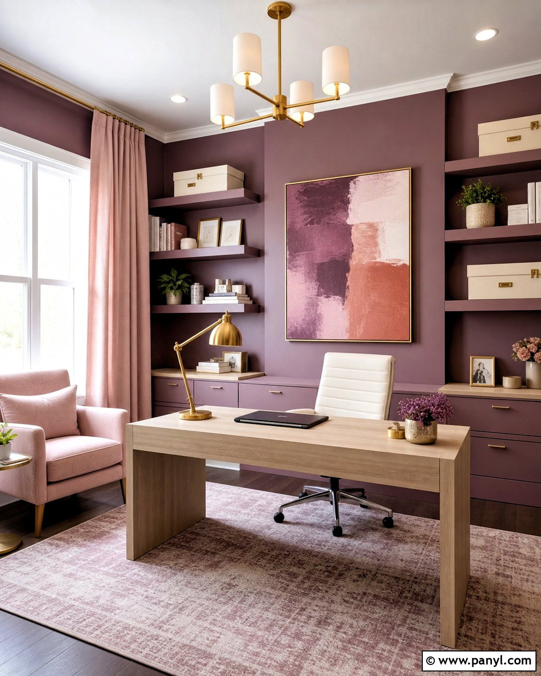Purple And Blush Office - 20 purple office paint ideas