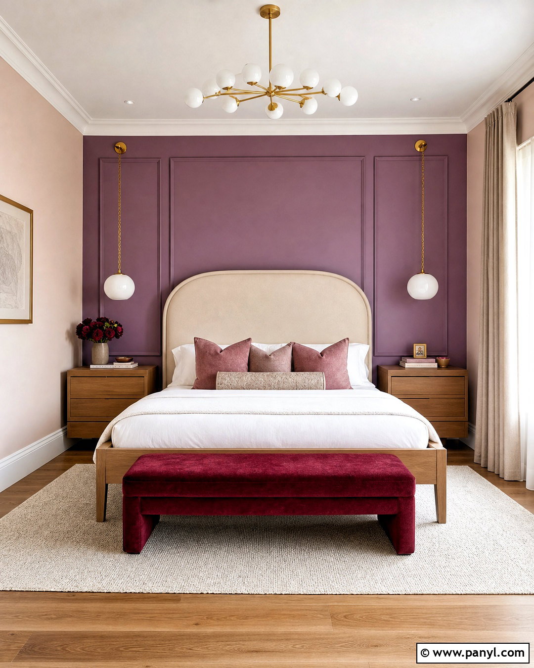 Purple And Blush Wall Bedroom - 20 purple wall design ideas