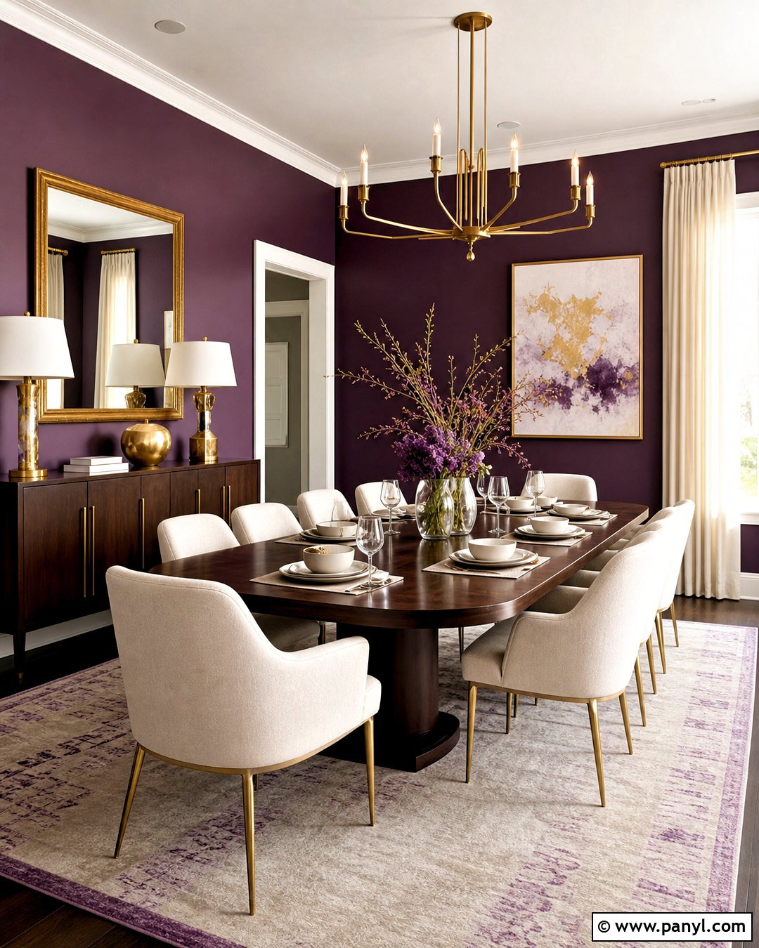 Purple And Gold Dining Room - 20 purple room design ideas