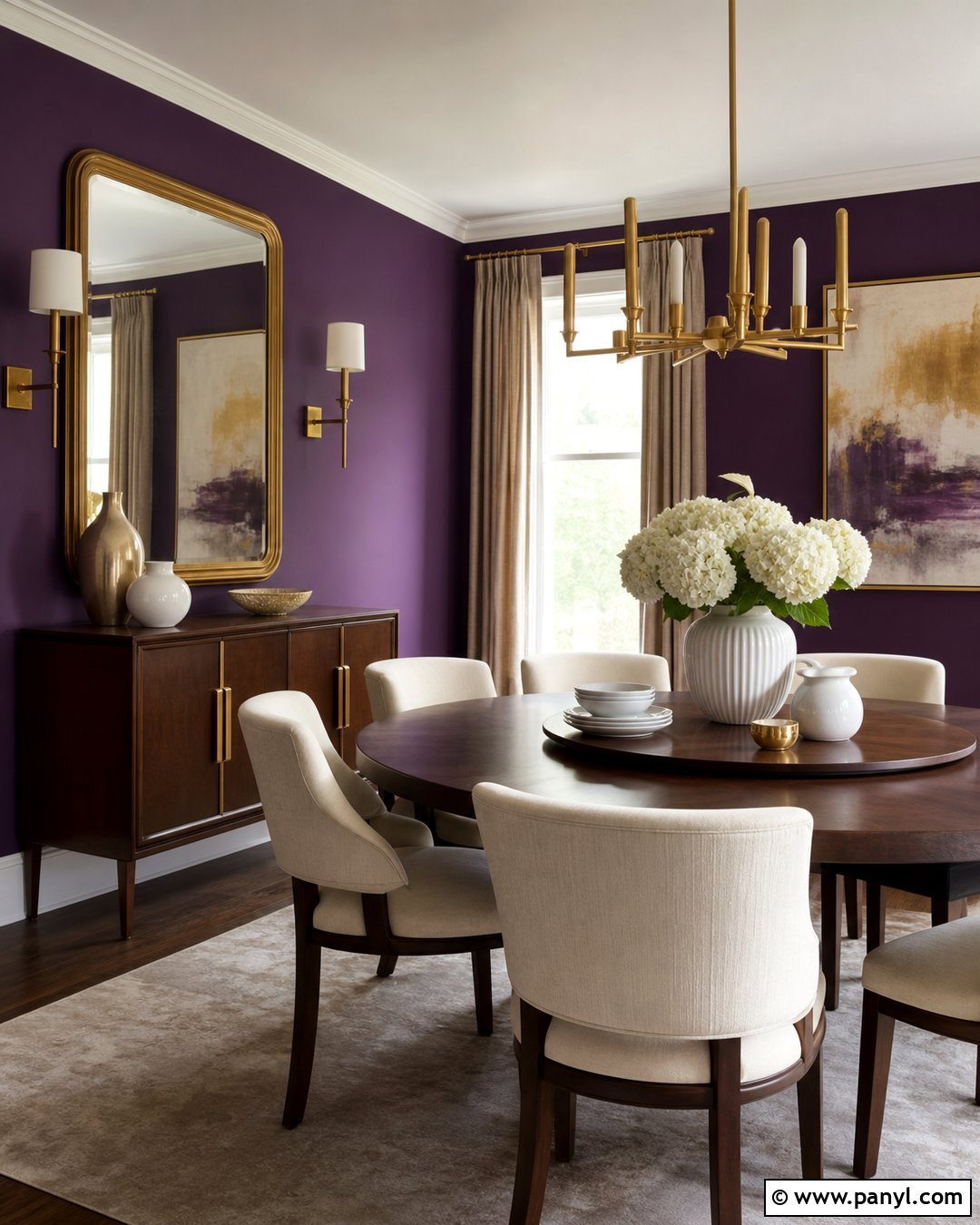 Purple And Gold Dining Room Walls - 25 Purple Room Wall Ideas