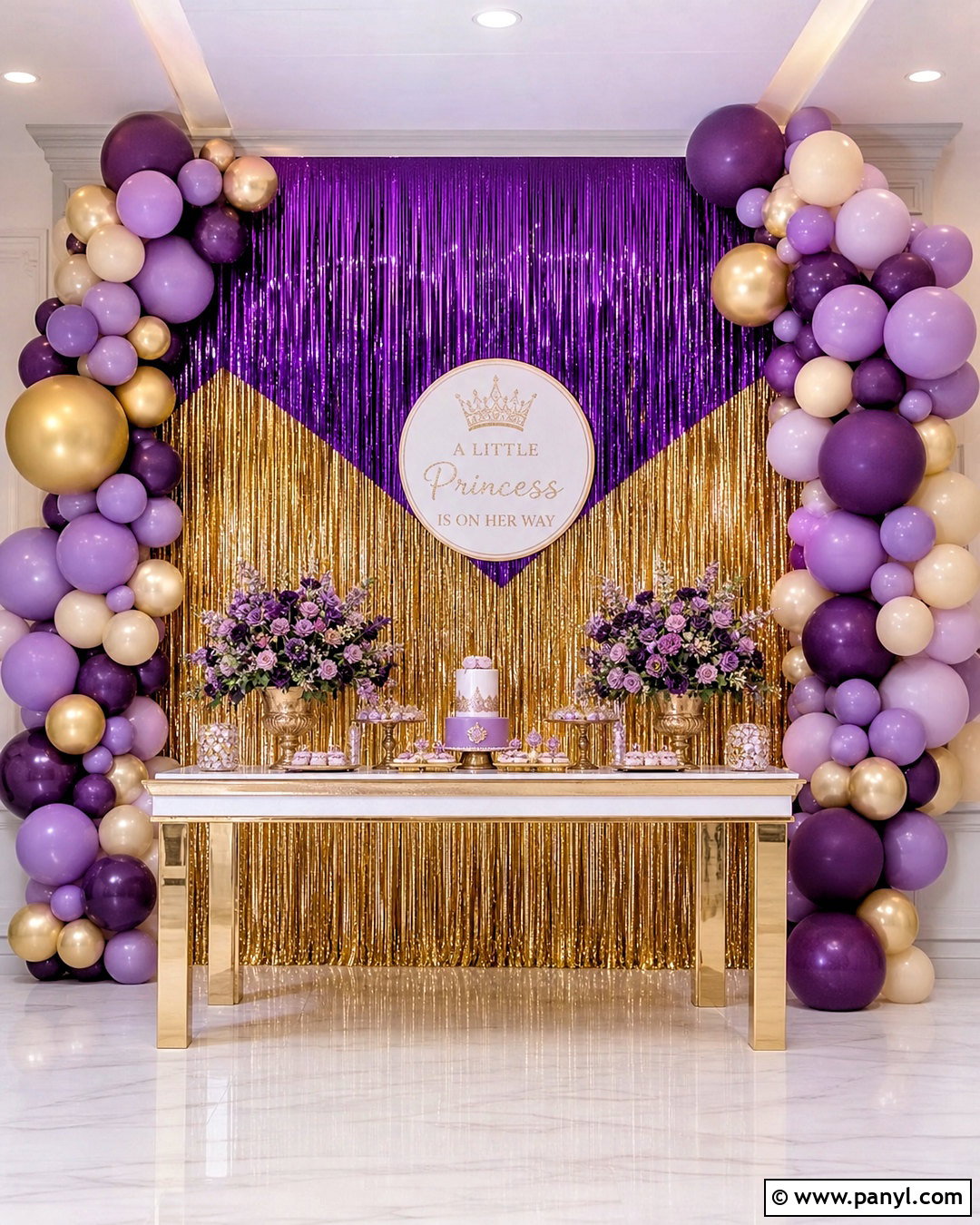 Purple And Gold Foil Wall Backdrop - 20 foil wall backdrop ideas