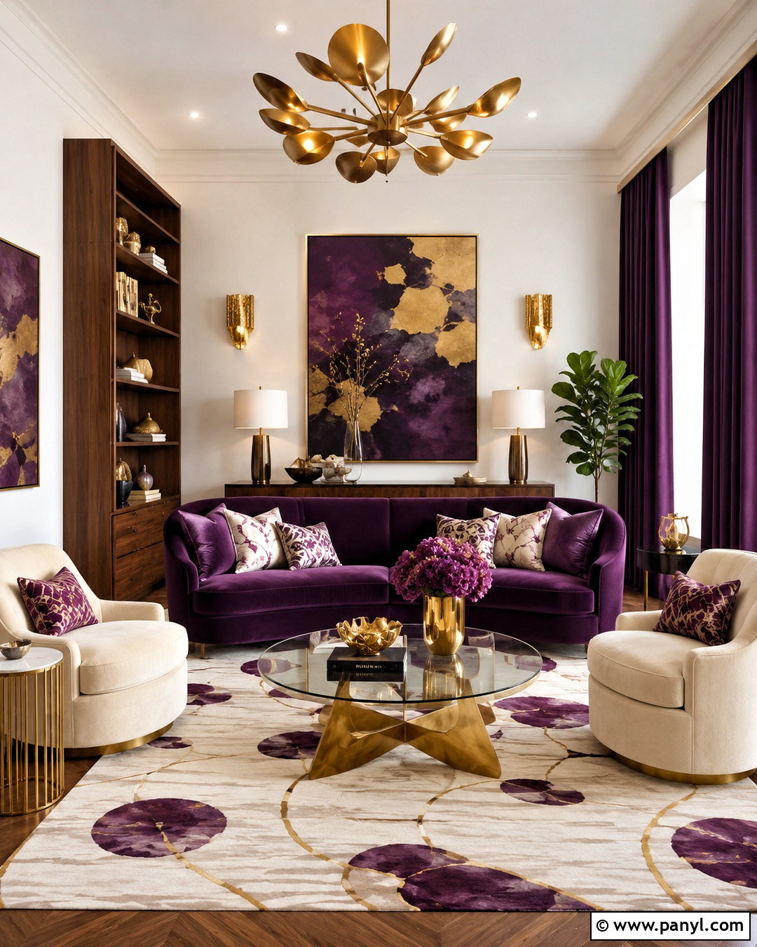 Purple And Gold Living Room - 20 purple interior design living room ideas