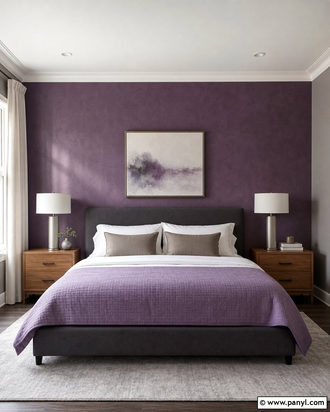 Purple And Gray Bedroom Walls - 25 Purple Room Wall Ideas