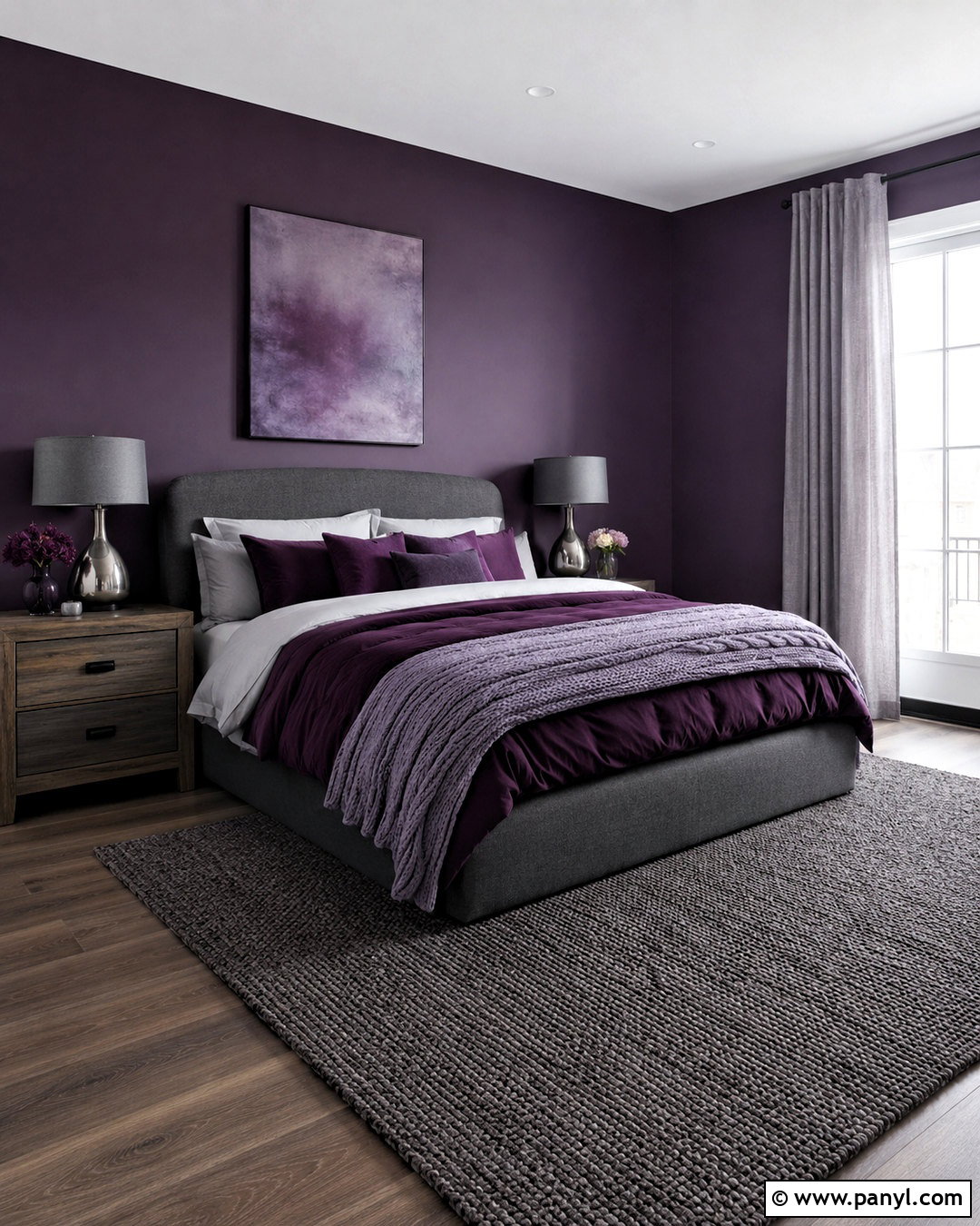 Purple And Gray Bedroom - 20 moody purple bedroom ideas