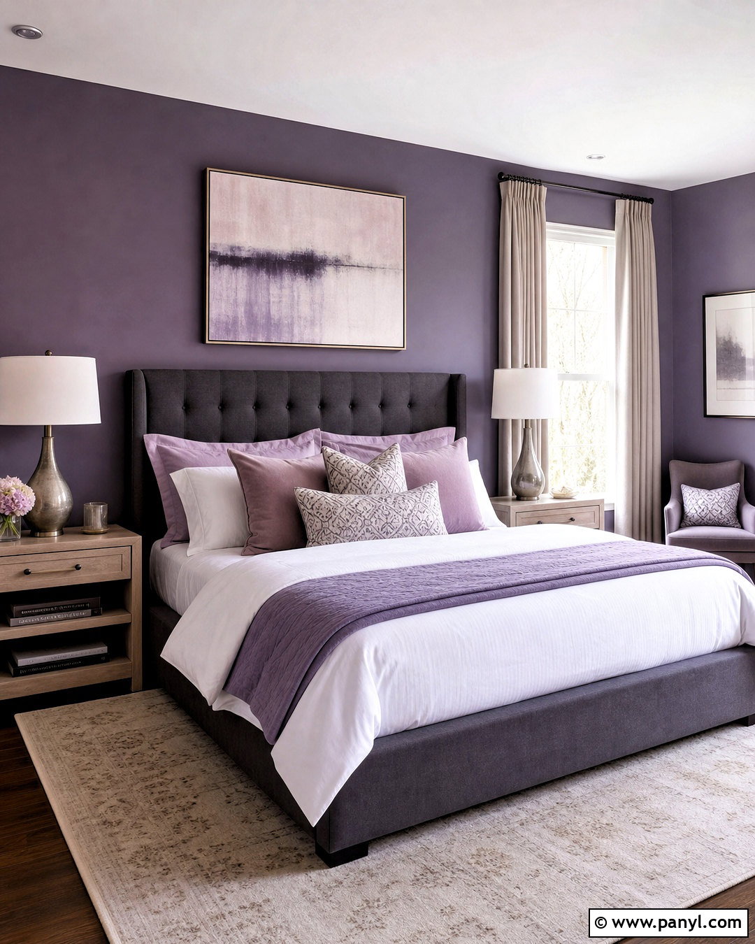 Purple And Gray Guest Room - 20 purple room paint ideas