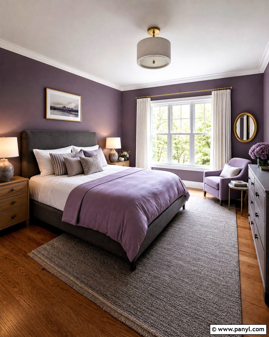 Purple And Gray Guest Room - 20 purple room design ideas