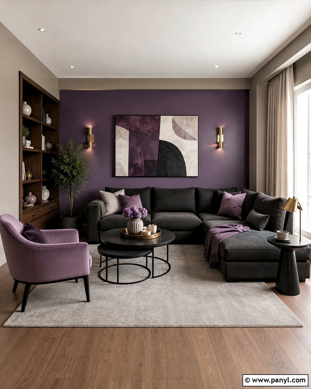 Purple And Gray Living Room - 20 purple interior design living room ideas
