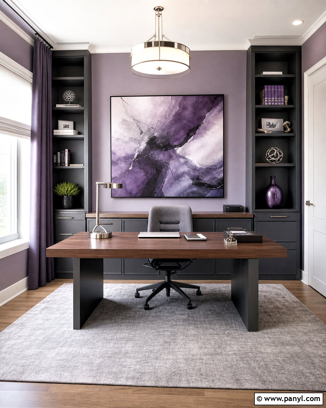 Purple And Gray Office - 20 purple office paint ideas
