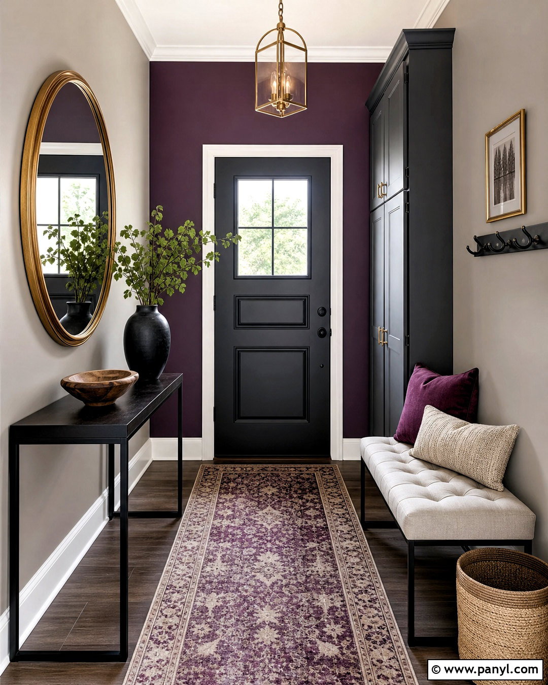Purple And Gray Wall Entryway - 20 purple wall design ideas