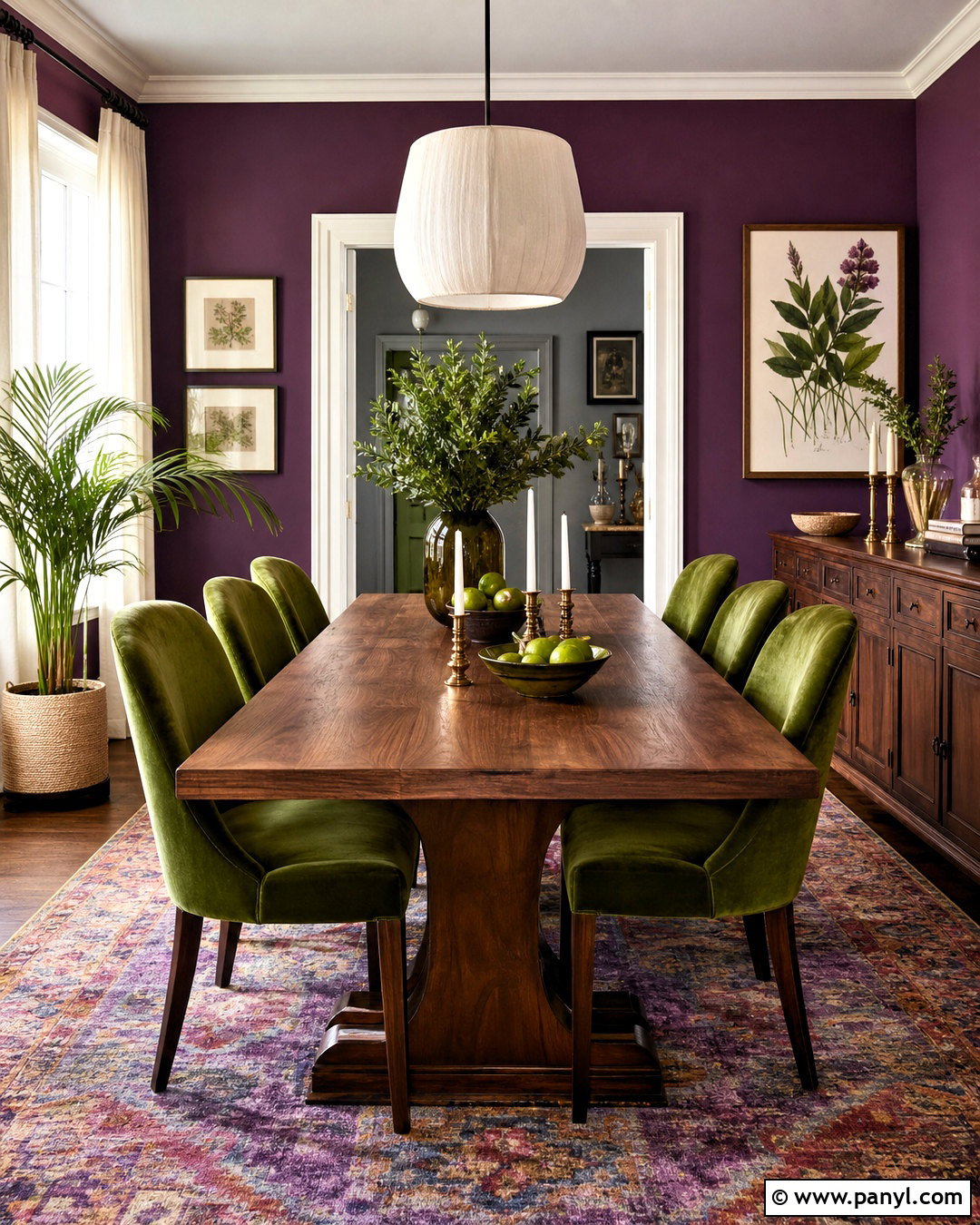Purple And Green Dining Room - 20 purple room design ideas