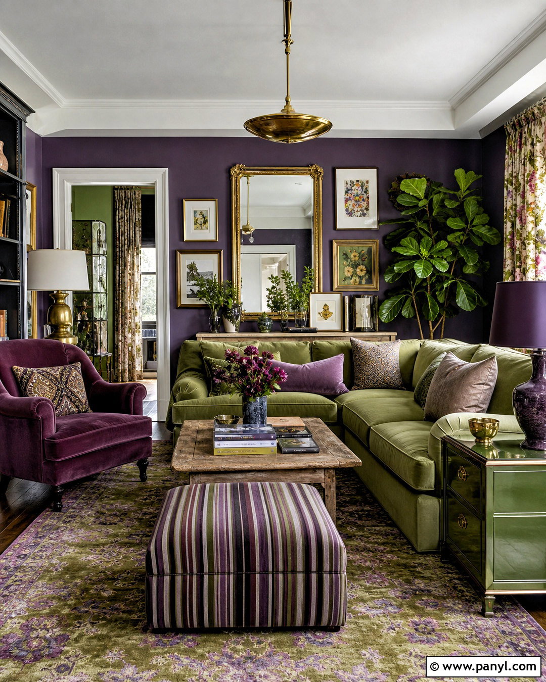 Purple And Green Eclectic Living Room - 20 purple and green living room ideas