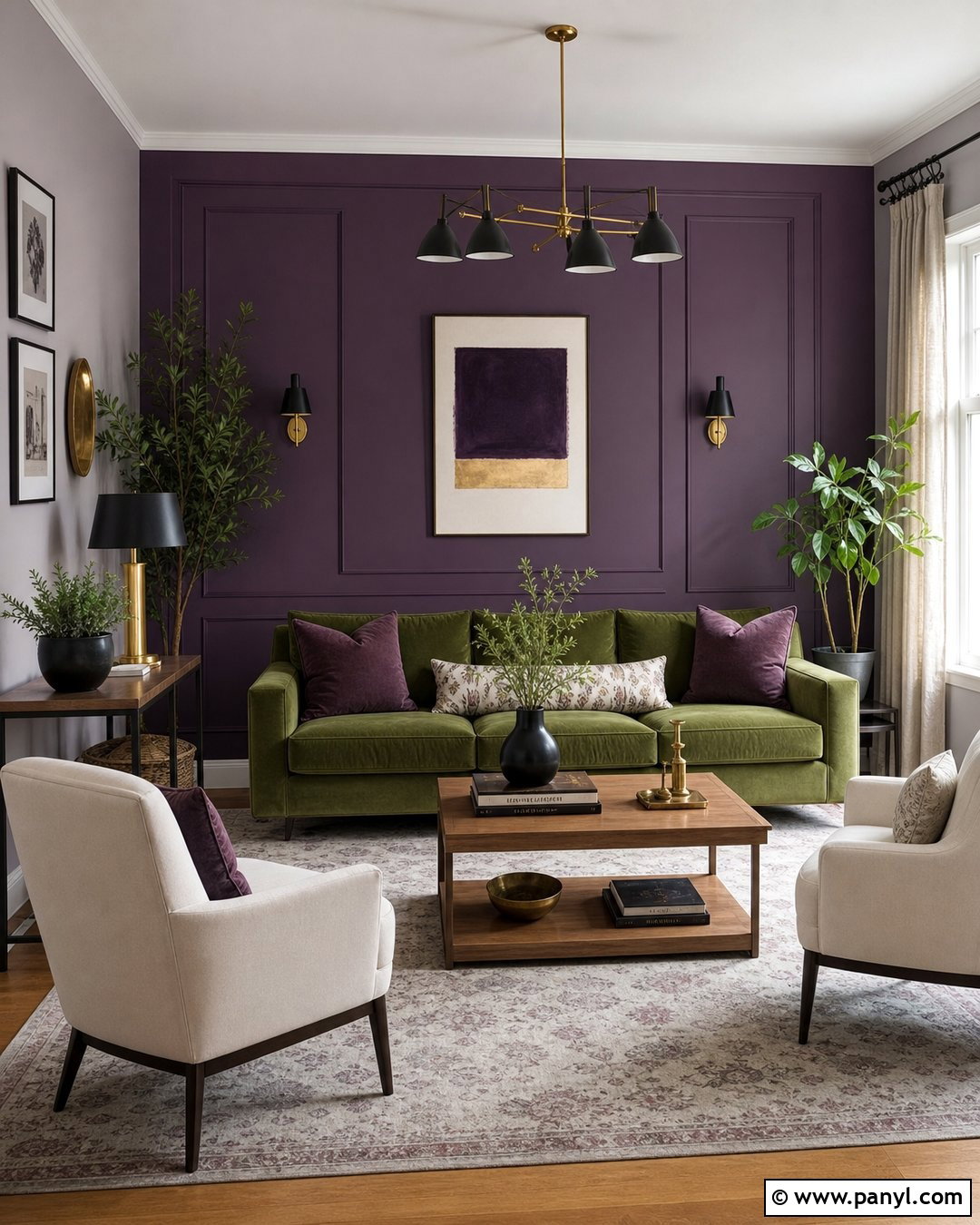 Purple And Green Living Room Walls - 25 Purple Room Wall Ideas