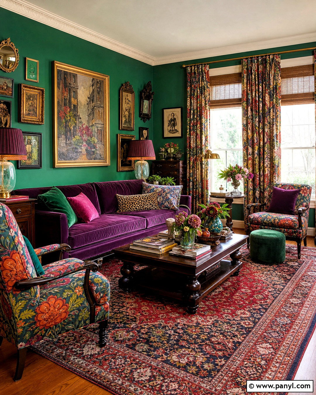 Purple And Green Maximalist Living Room - 20 purple and green living room ideas